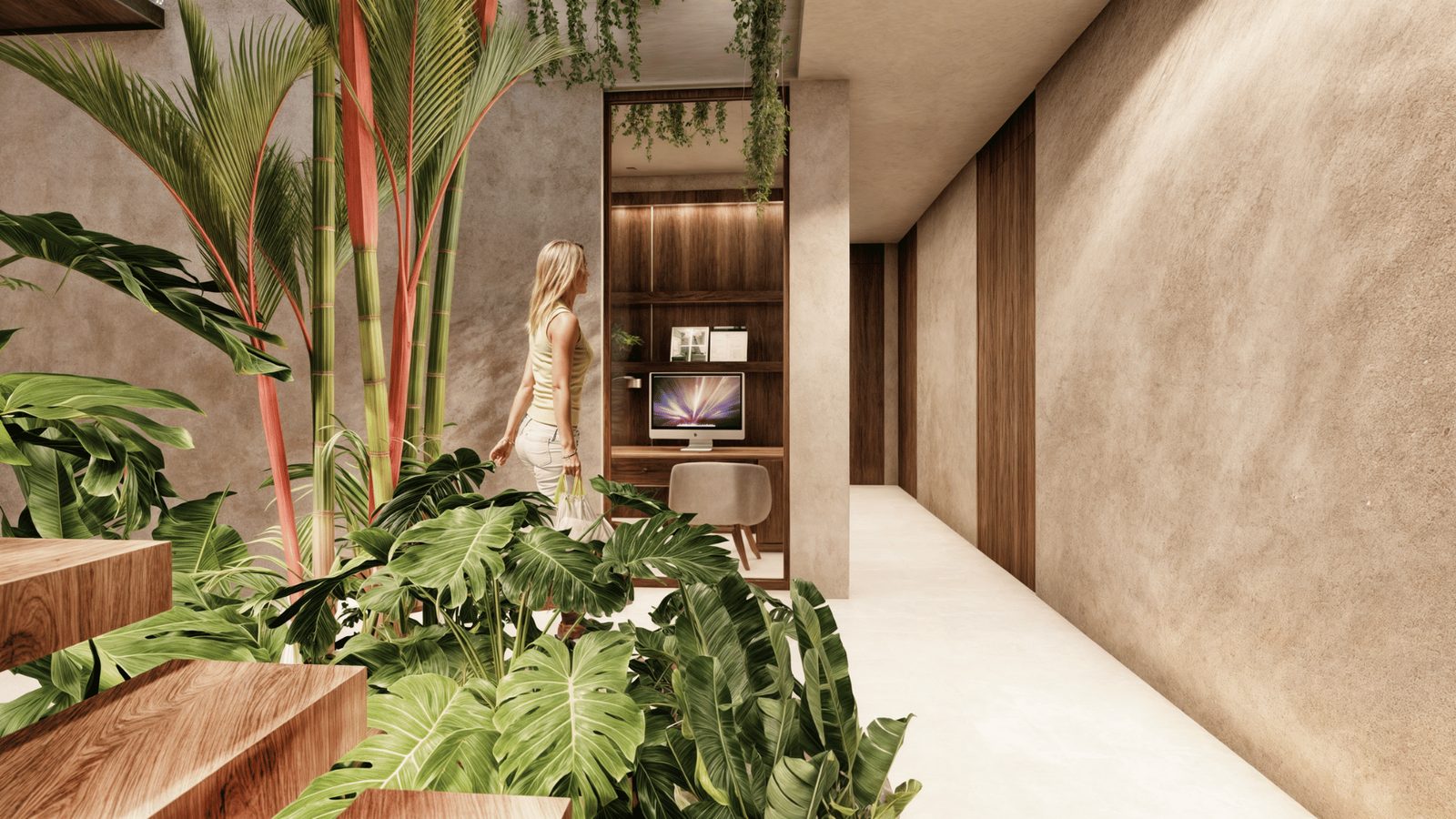 Alba Nueva indoor garden at the stair core