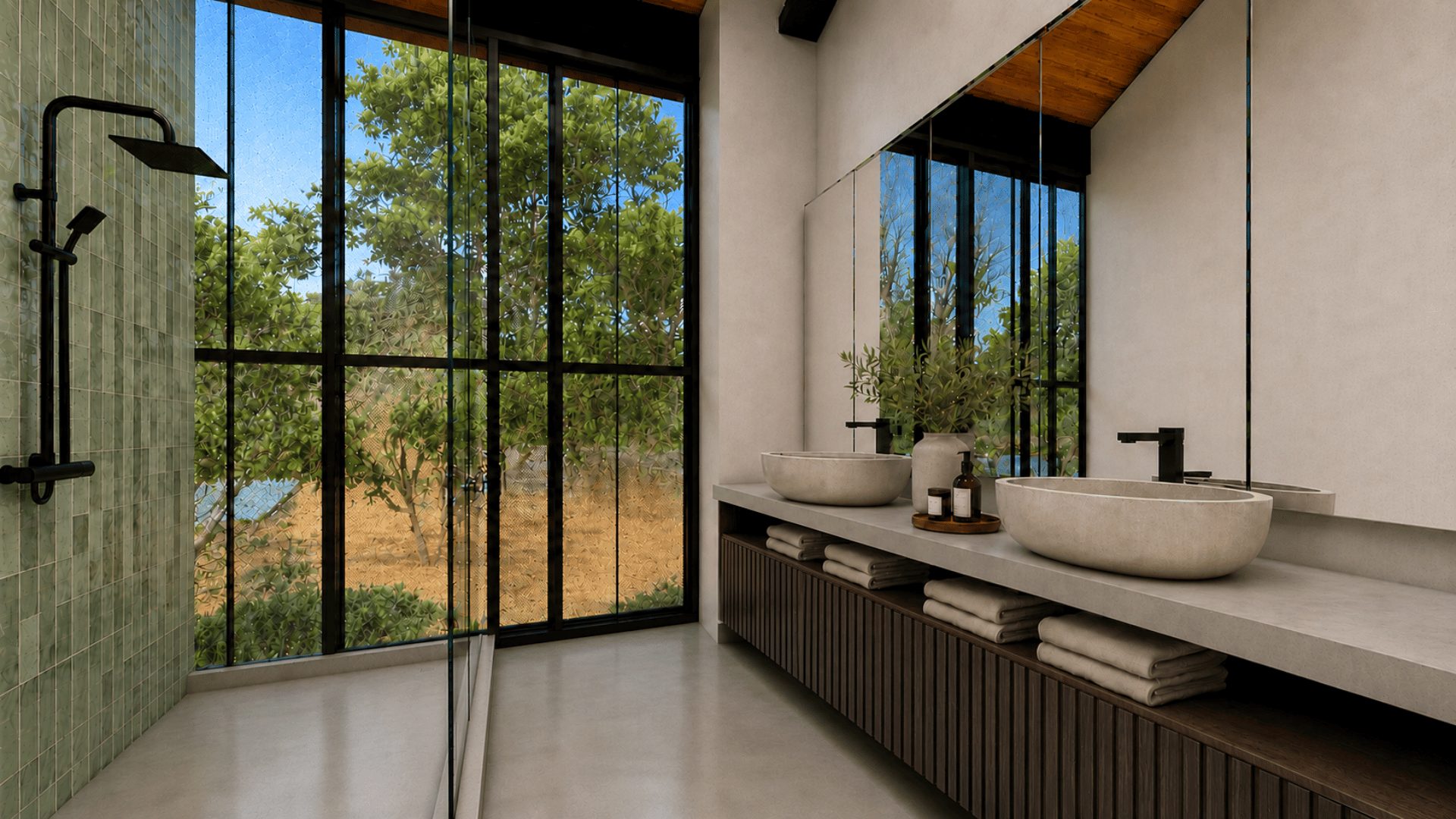 Dos Graneros bathroom in the Noir palette