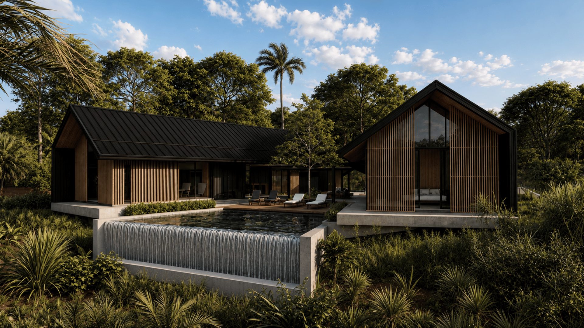Dos Graneros courtyard with the infinity-edge pool