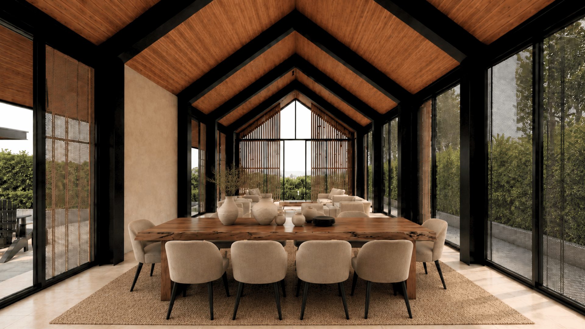 Dos Graneros courtyard dining and living terrace