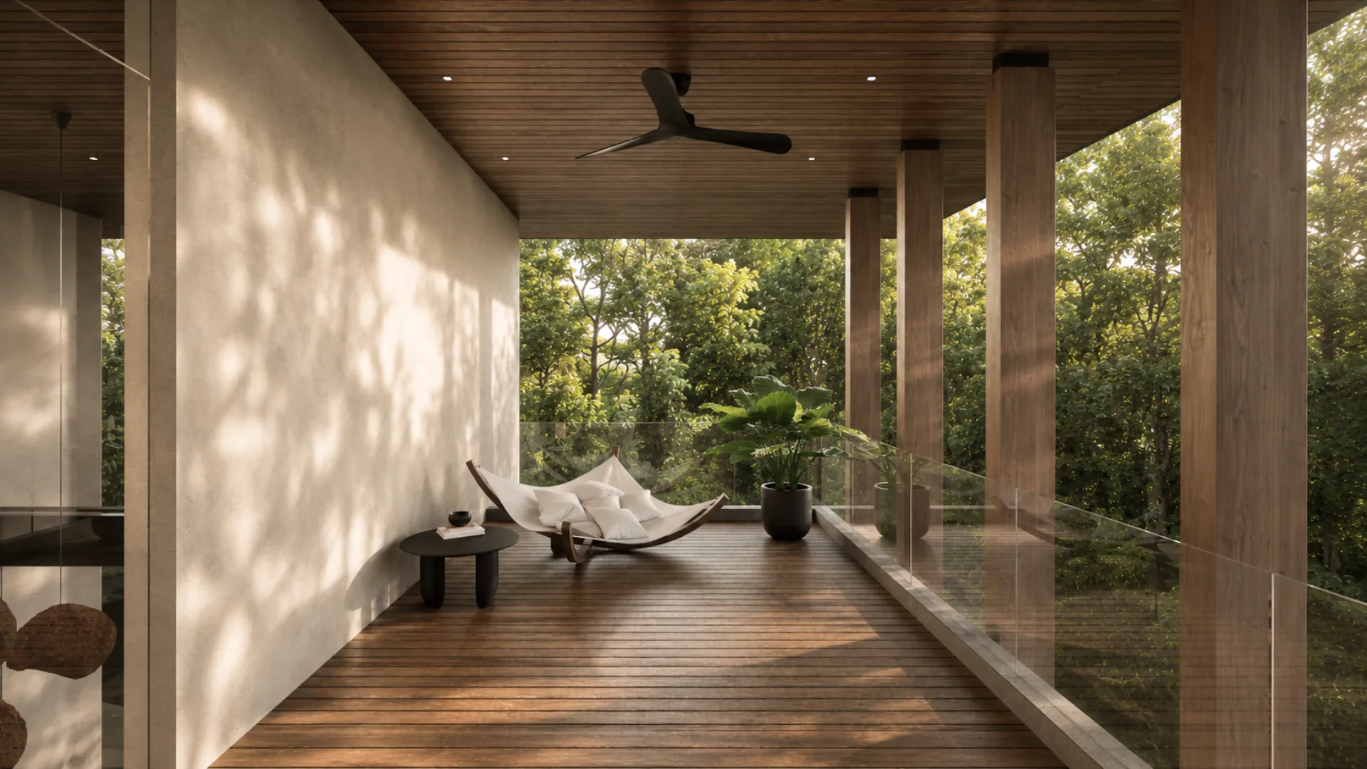 Casa Iki yoga deck in the Noir palette